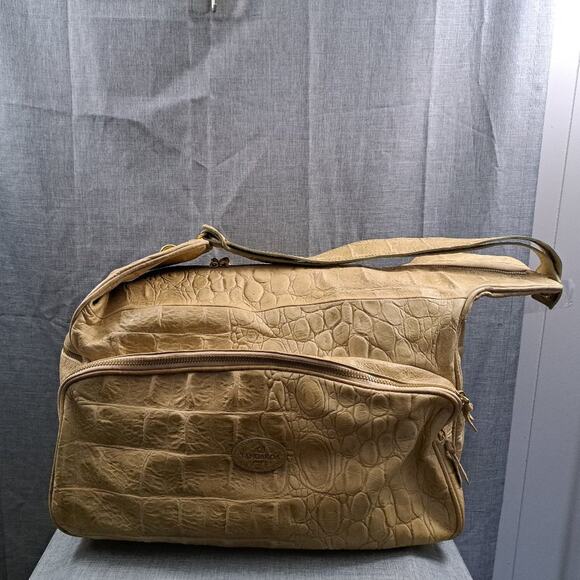 Tangaroa Venezia VINTAGE Italian Leather Crocodile Duffel Travel Bag